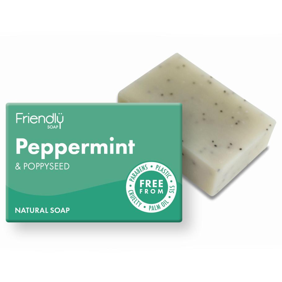 Friendly Piparmyntu- og Poppyseed sápa 95 gr.