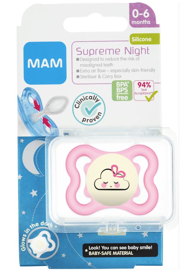 MAM Supreme nætursnuð 0-6 mán #3 litir