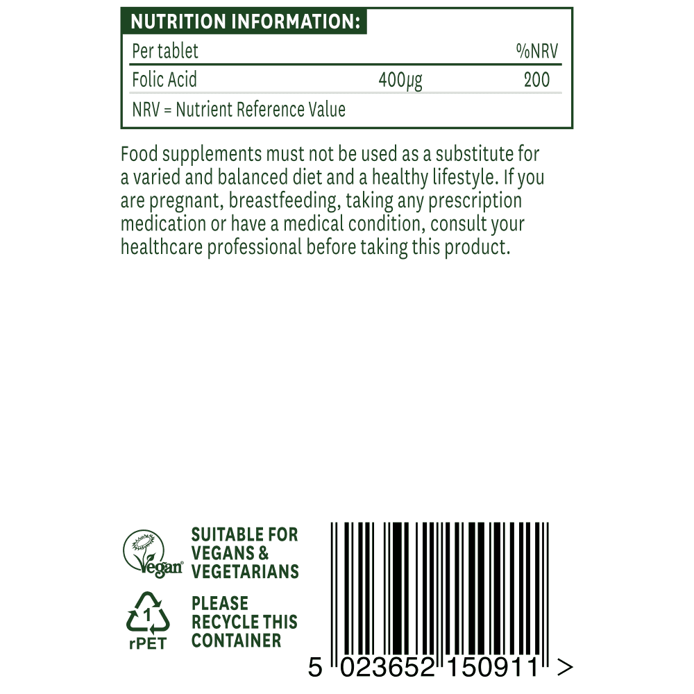 Natures Aid Fólínsýra 400uq 90 töflur (2)