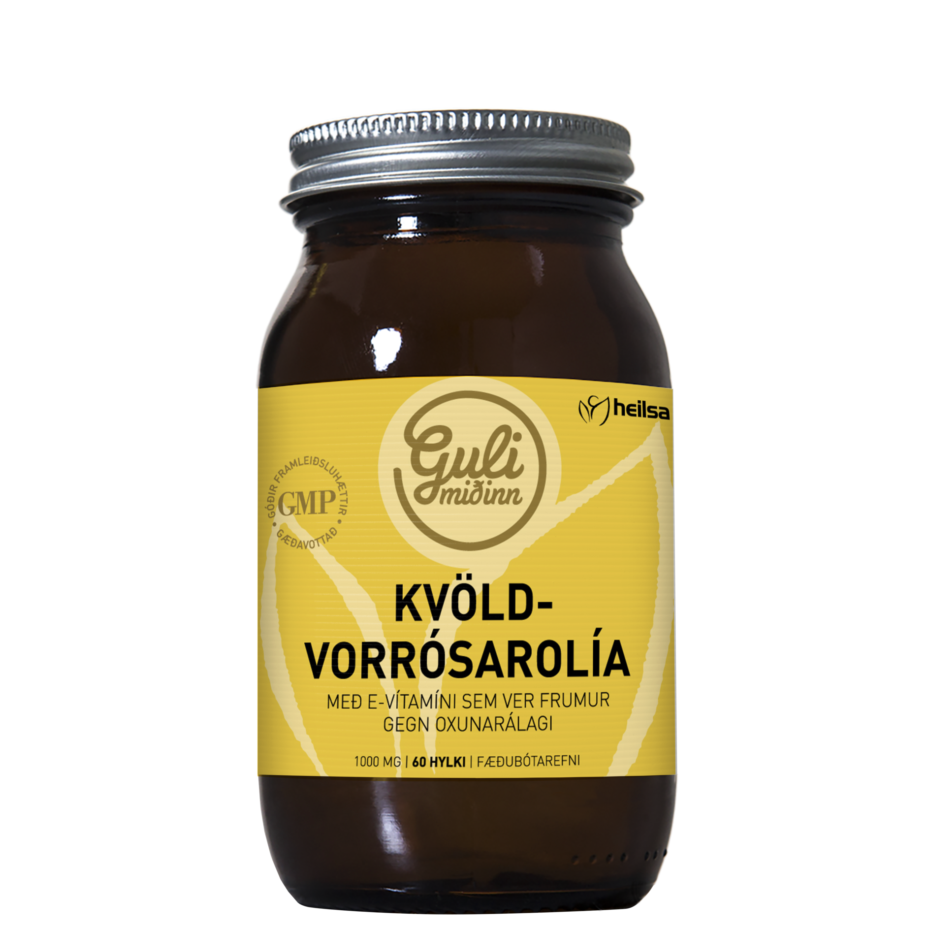 Guli miðinn Kvöldvorrósarolía 1000 mg 60 hylki