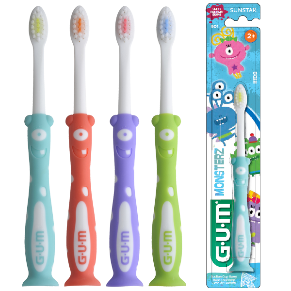 GUM Monster krakka  tannbursti fyrir 3-6 ára - margir litir