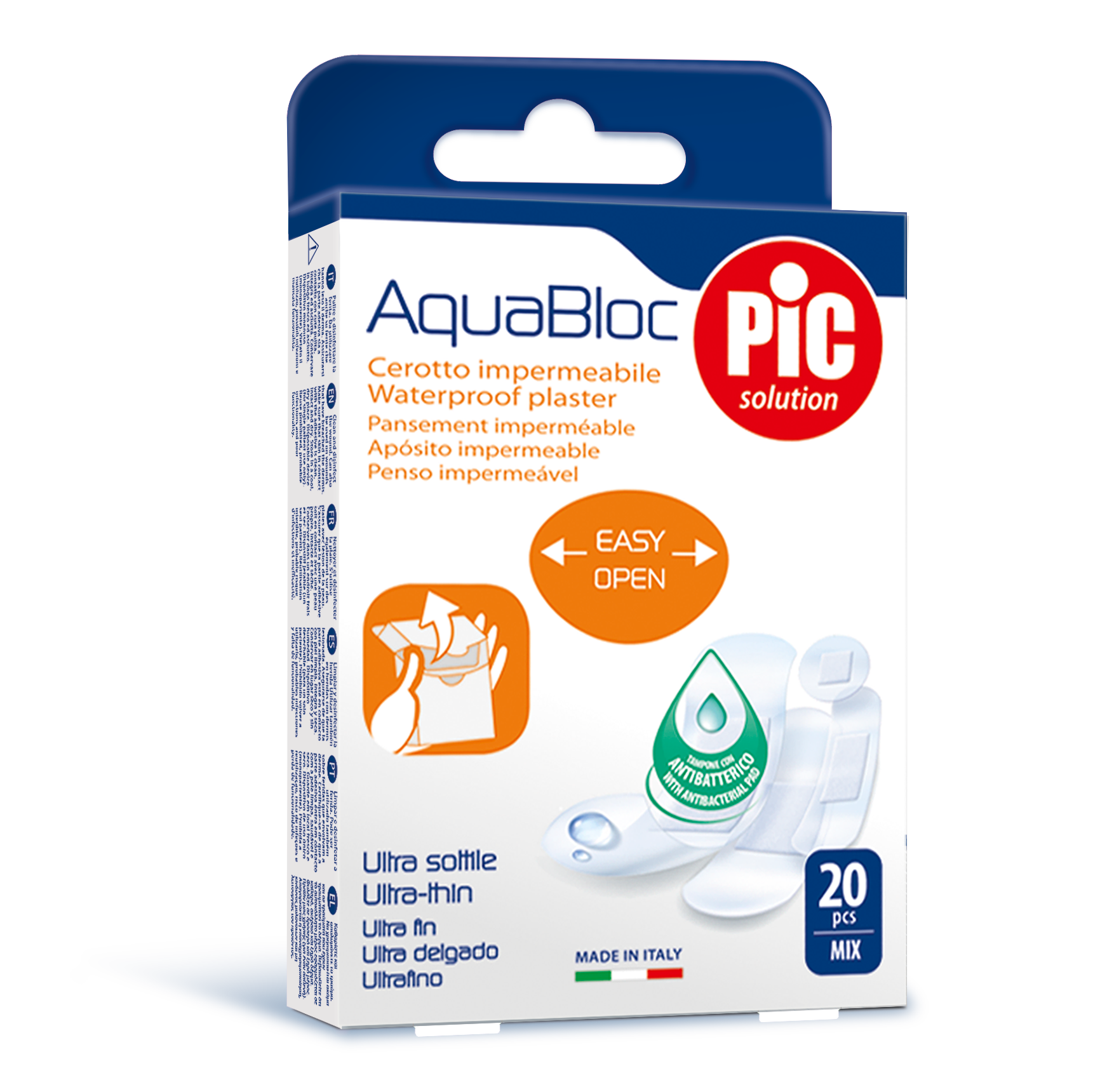 Pic AquaBloc vatnsheldur bakteríudrepandi plástur 20 stk.