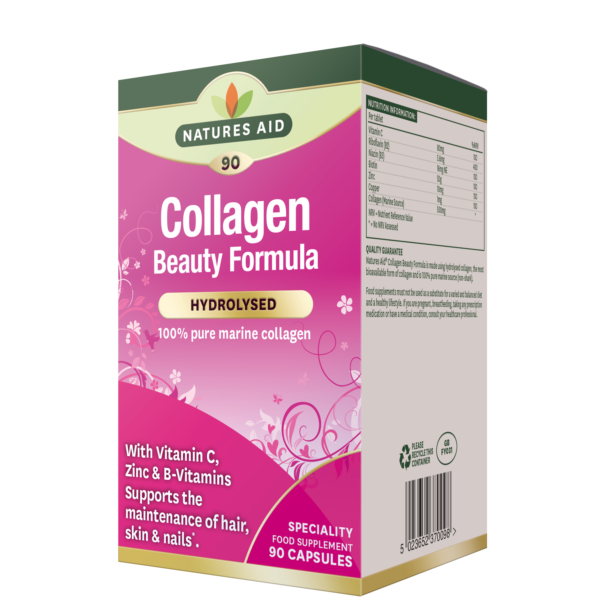 Natures Aid Collagen Beauty Formula 90 hylki