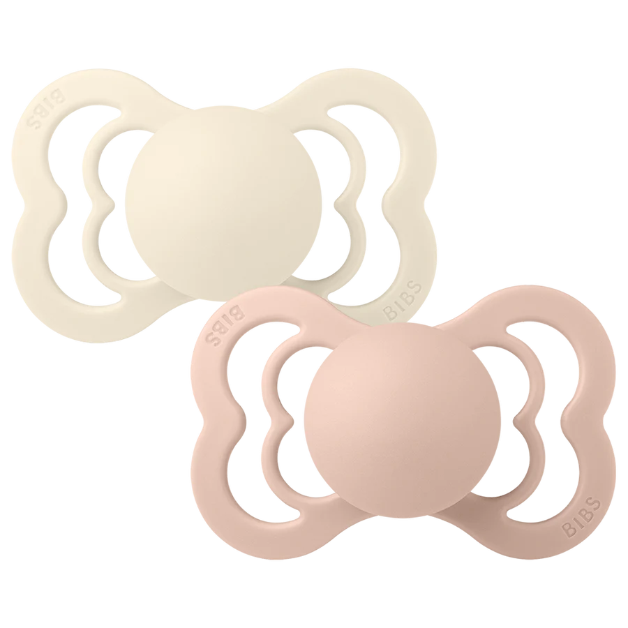 BIBS Supreme Ivory/Blush Silicon 0 mán+ #stærð 1