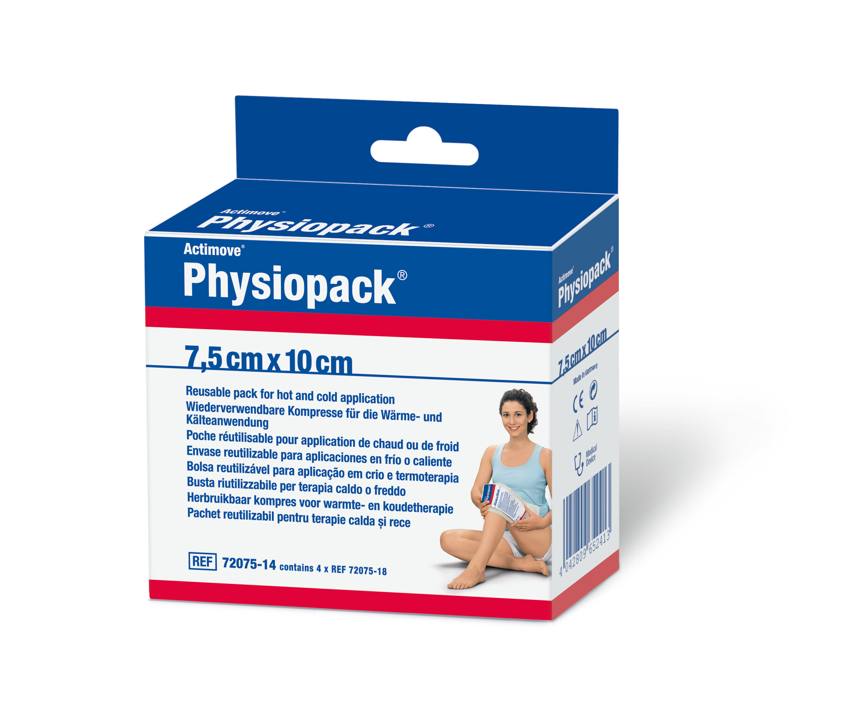 Physiopack kæli og hita hlaup 7.5x10cm 4 stk.