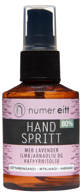Númer eitt handspritt 80% #lavender  50 ml.