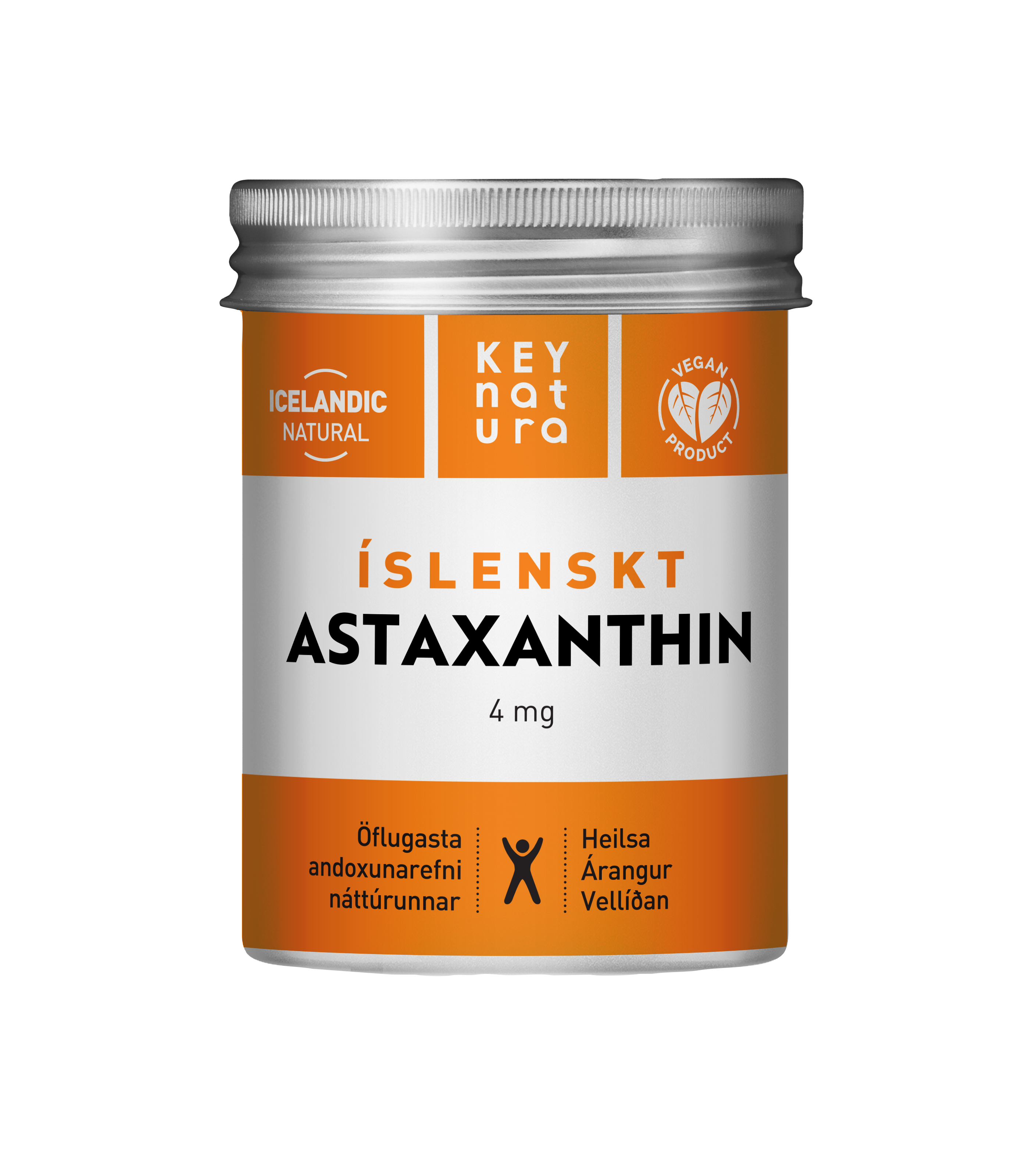Saga Natura Íslenskt Astaxanthin 4mg, 60 töflur