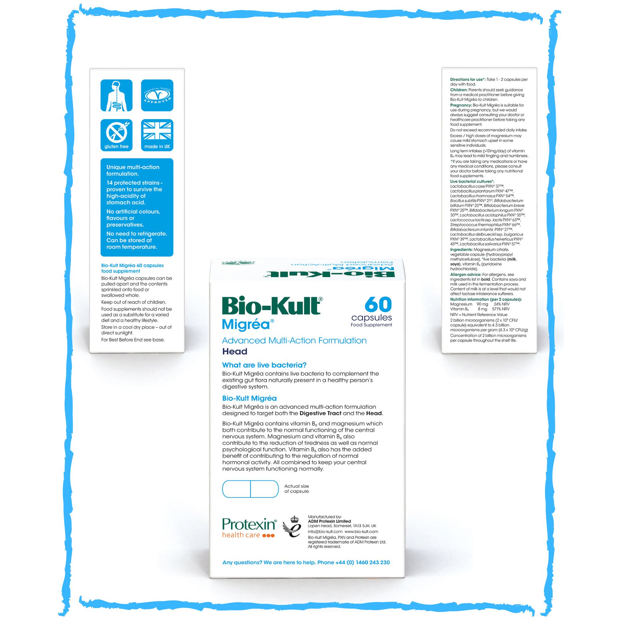 Bio-Kult Migréa 60 hylki - fyrir tengsl þarmaflóru og tíðni höfuðverkja (1)