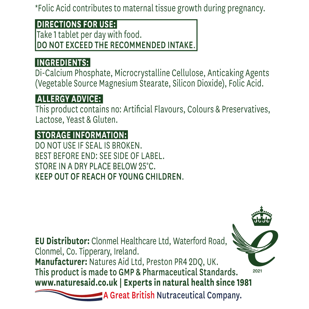 Natures Aid Fólínsýra 400uq 90 töflur (1)