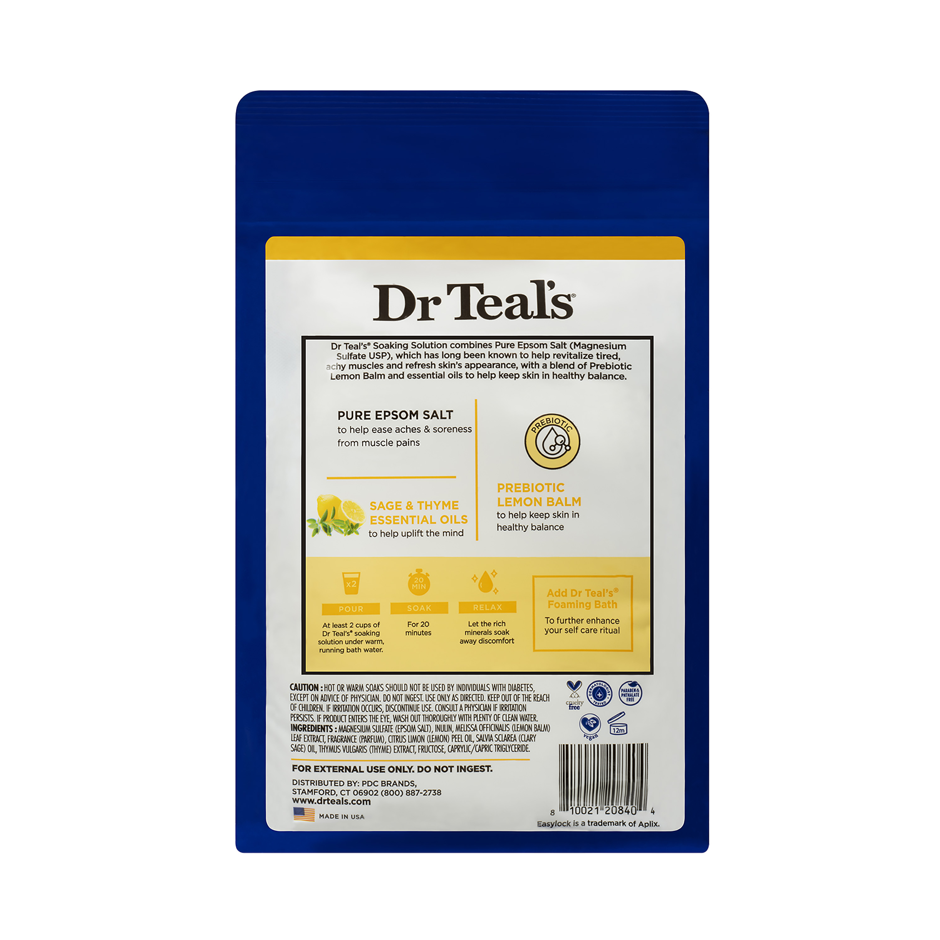 Dr. Teals Prebiotic Lemon Balm & Sage Salts 1.36kg (2)