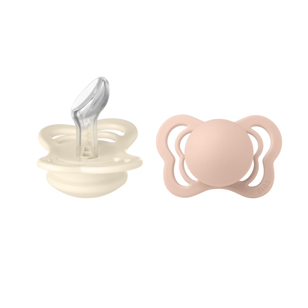 BIBS Couture Ivory / Blush Silicone 0 mán+ #stærð 1 (1)