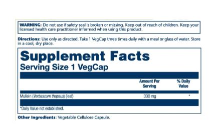 Solaray Mullein Leaf 330mg 100 hylki (1)