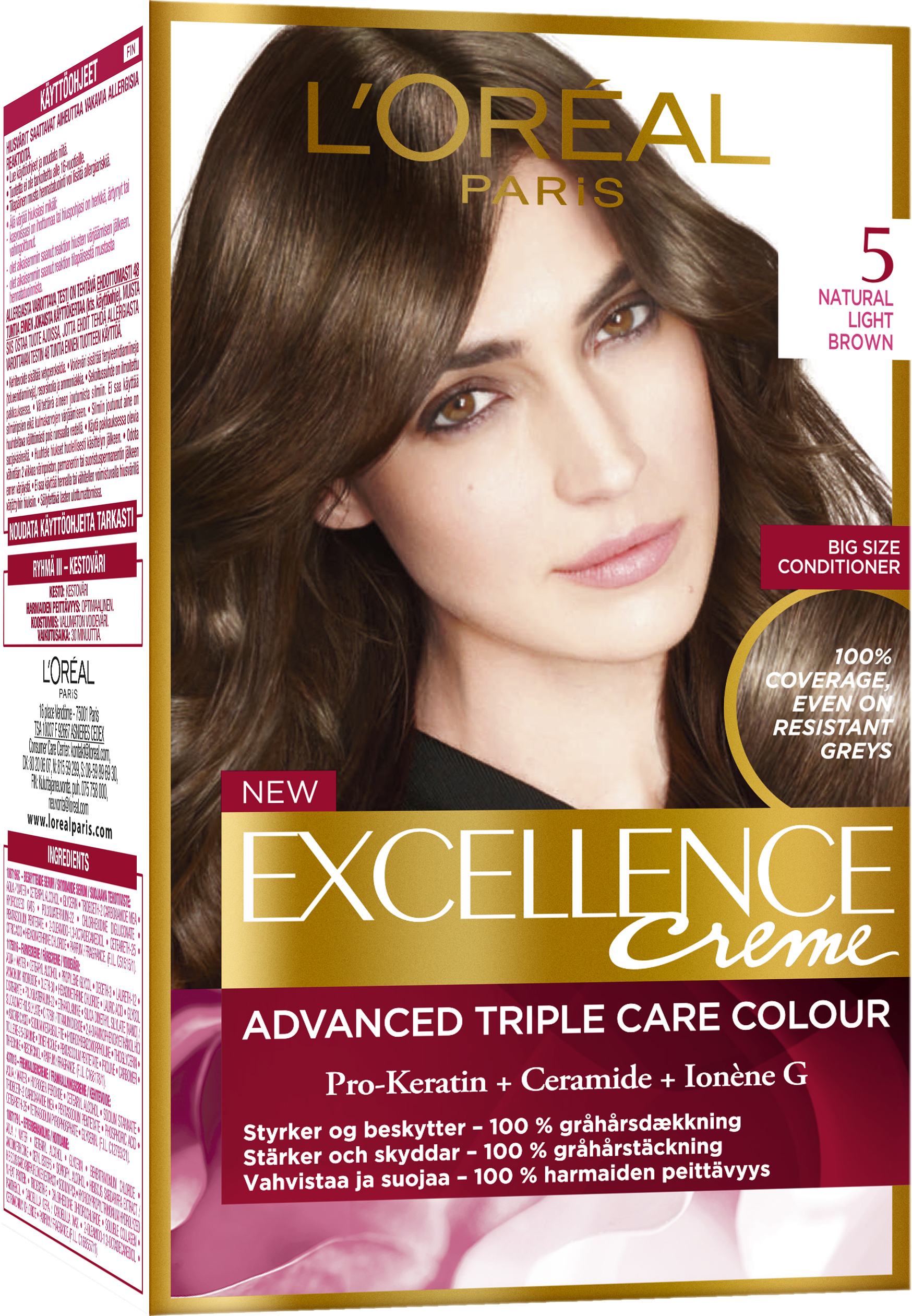 L'Oreal Excellence hárlitur nr. 5 #Natural Light Brown