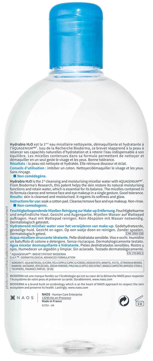 Bioderma HYDRABIO H2O andlitshreinsir 500 ml. (1)