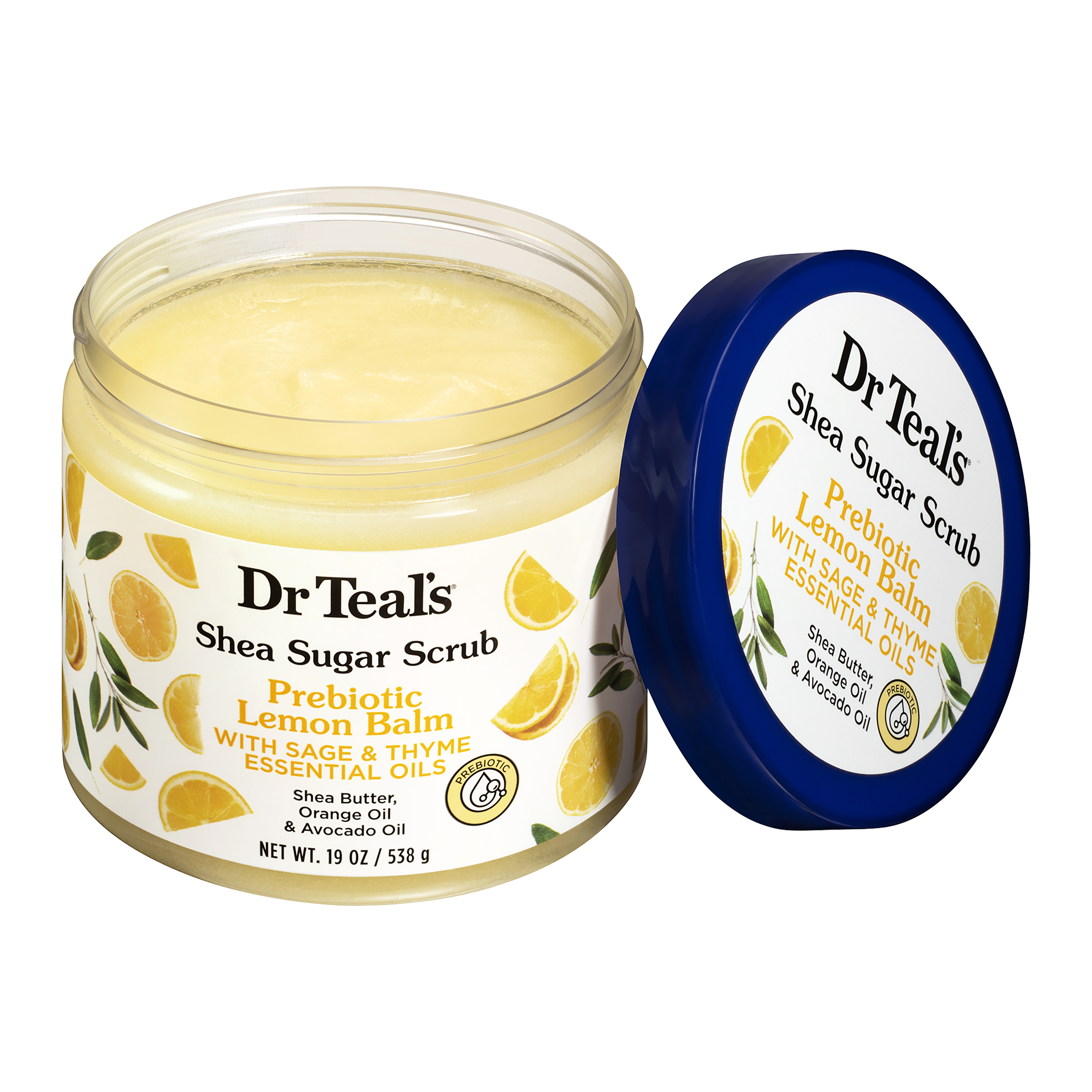 Dr. Teals Prebiotic Lemon Balm & Sage Body Scrub 538g (1)