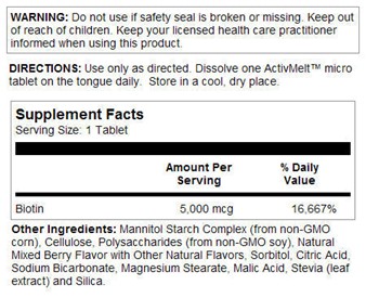 KAL Biotin Biotin 5000mcg, 100 töflur (1)