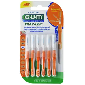 GUM millitannbursti appelsínugulur 0.9 mm. - 6 stk.