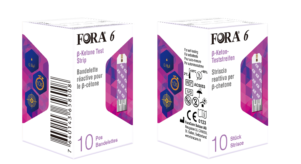 FORA 6 blood ketónar, 10 strimlar