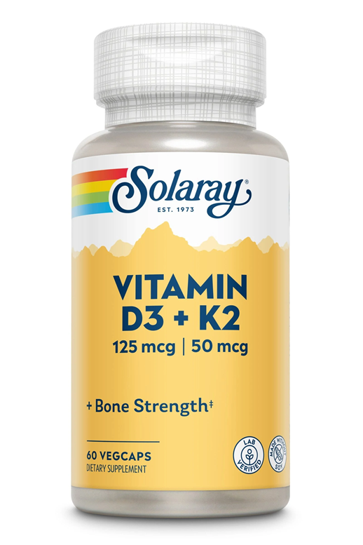 Solaray Vitamin D-3 & K-2, 60 hylki