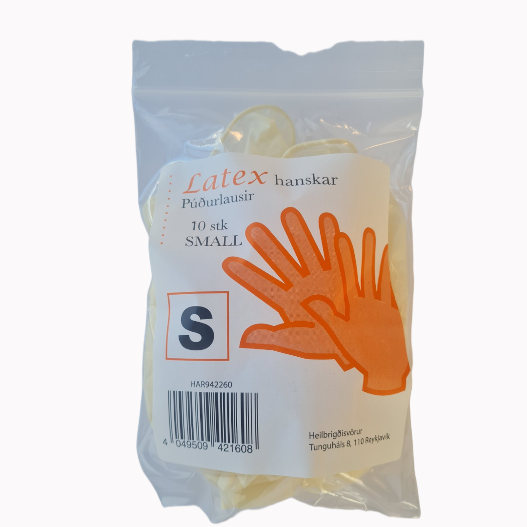 Hanskar Latex  án púðurs 10 stk. #small