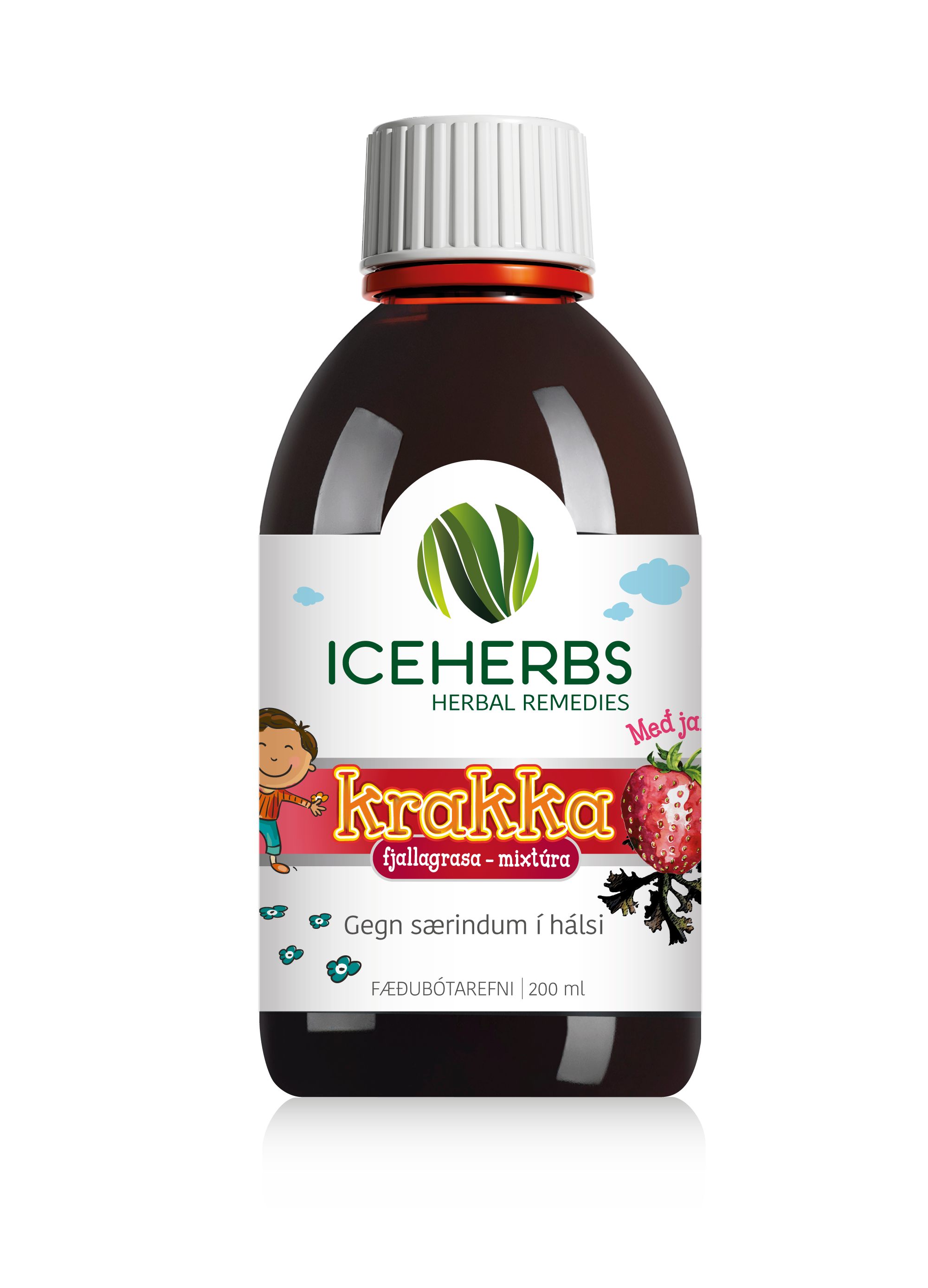 Iceherbs krakkamixtúra jarðaberjabragð 200 ml.