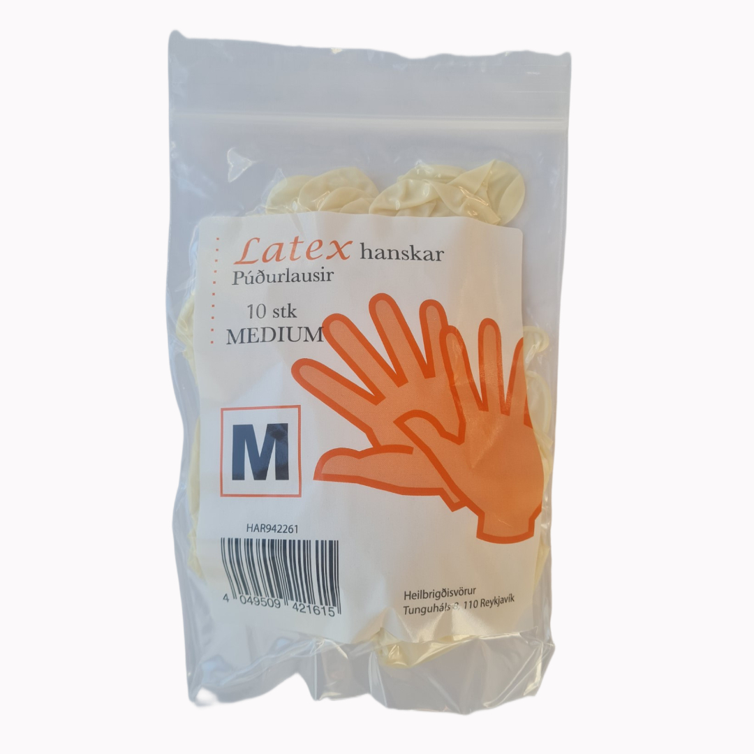 Hanskar Latex  án púðurs 10 stk.  #medium