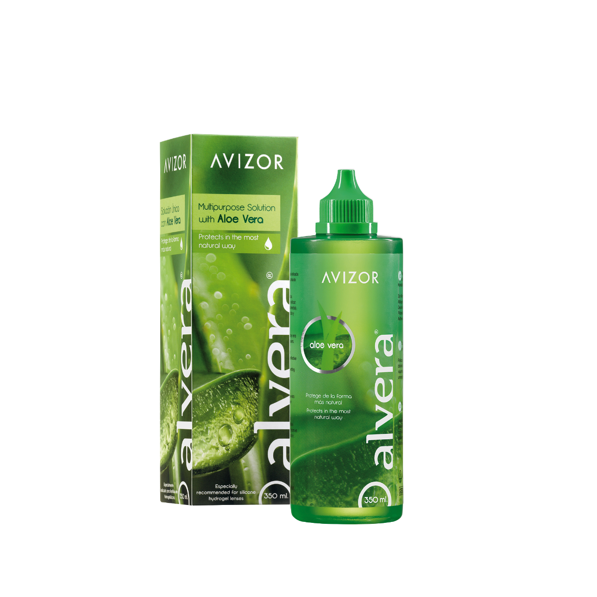 Avizor Alvera linsuvökvi með Aloe Vera 350 ml.