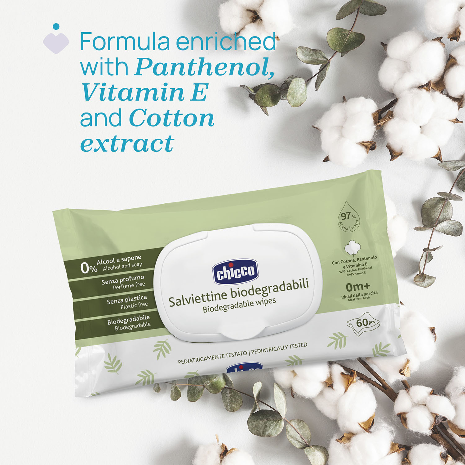 Chicco Baby blautklútar 60 stk. (4)