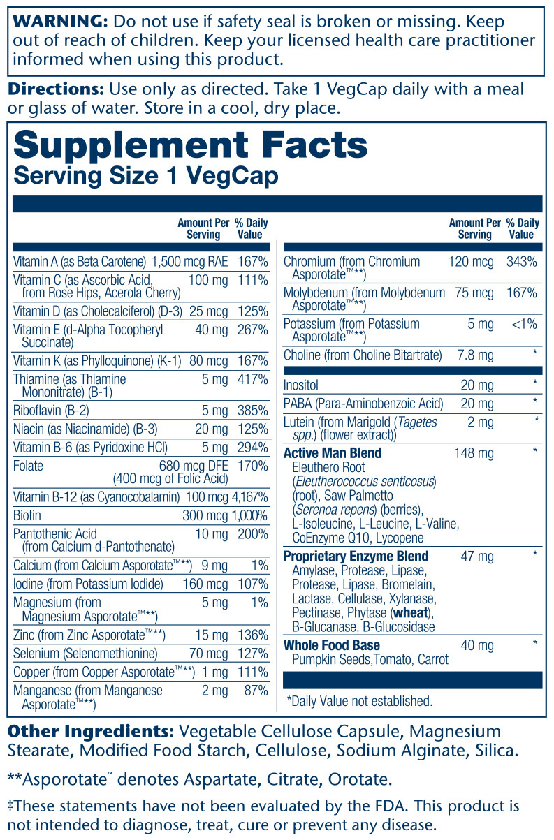 Solaray Once Daily Active Man fjölvítamín 60 stk. (2)