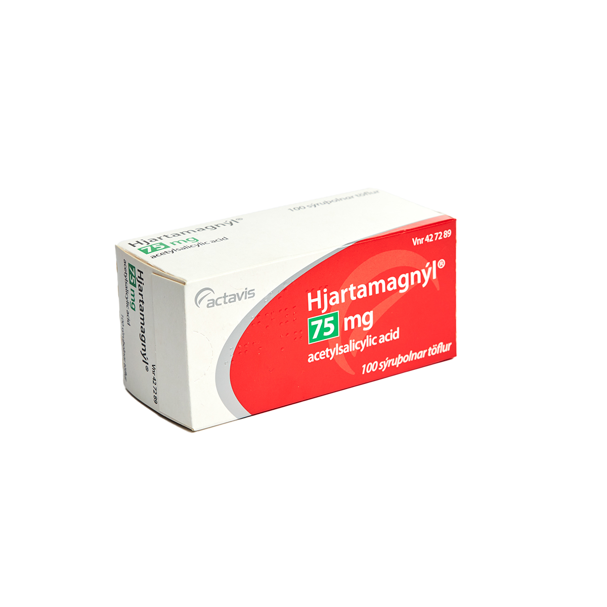 427289 Hjartamagnyl Magasýruþolin Tafla 75 Mg 100 Stk
