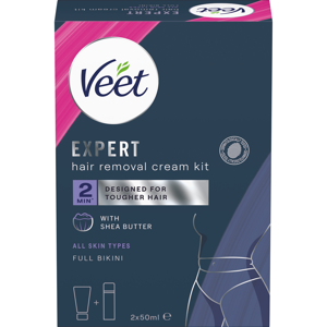 Veet Expert Háreyðing og rakstura tvenna fyrir bikinísvæði 2x50 ml.