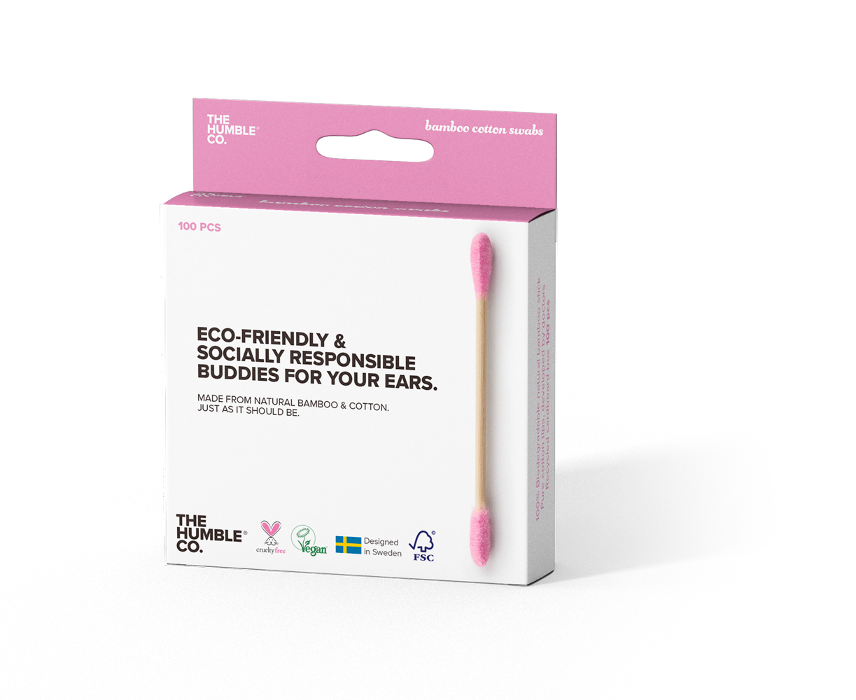 Humble bómullarpinnar 100 stk. #fjólubláir