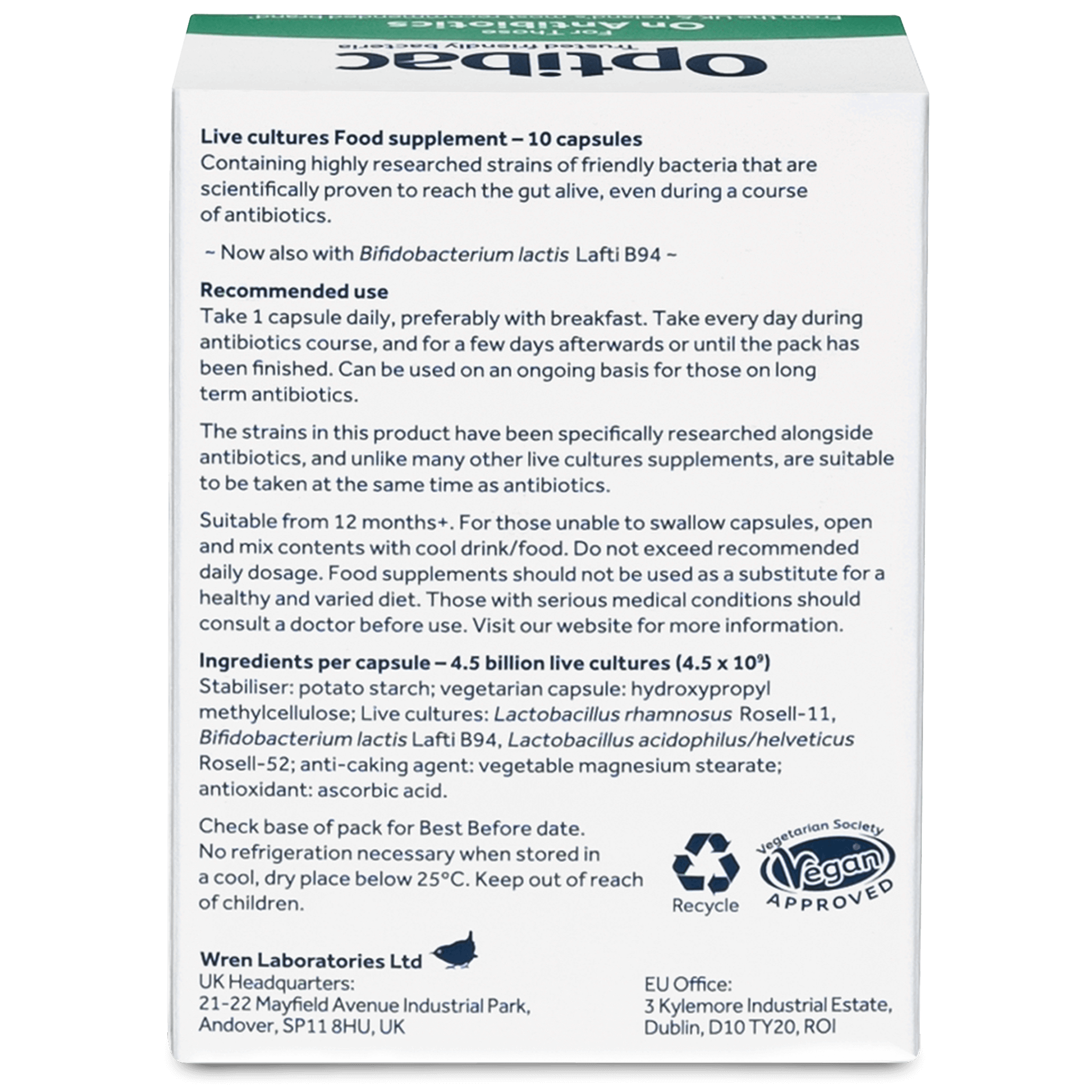 Optibac góðgerlar fyrir sýklalyfjakúr, 10 hylki (4)