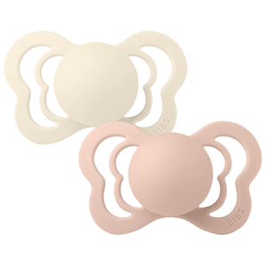 BIBS Couture Ivory / Blush Silicone 6 mán+ #stærð 2