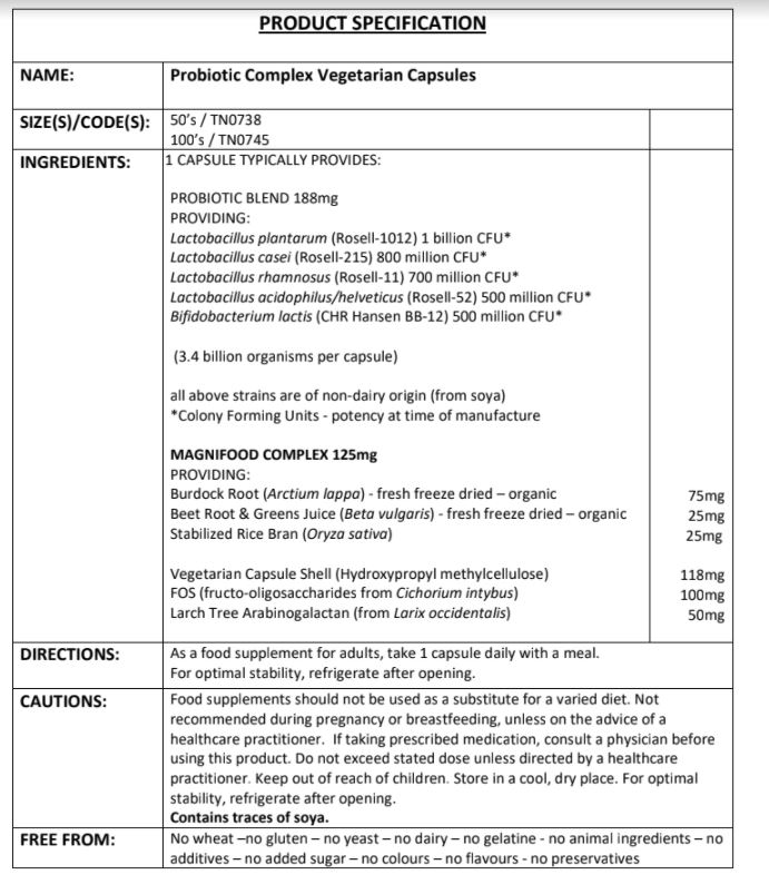 Terranova Probiotic Complex góðgerlar 50 hylki (2)