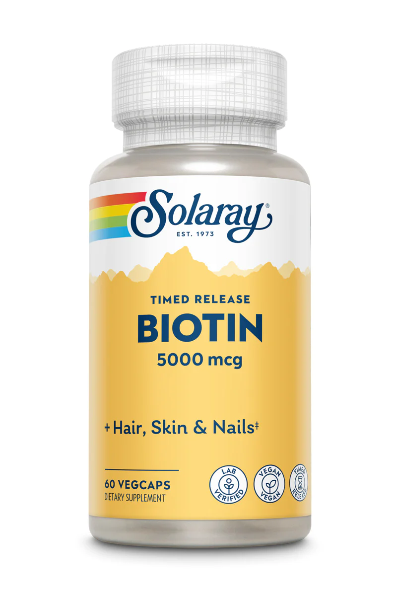 Solaray Biotin 5000mcg, 60 hylki