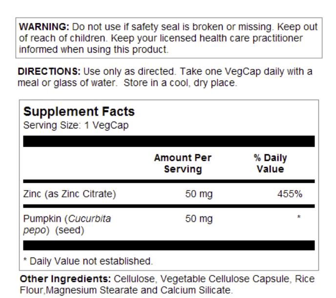 Solaray Zinc Citrate 60 hylki (1)