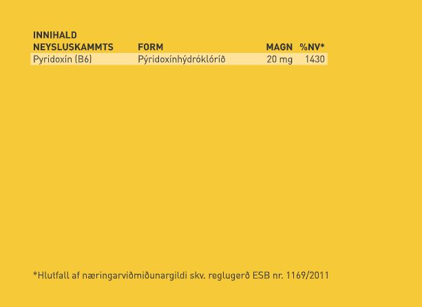 Guli Miðinn B-6 vítamín 20mg  pýridoxín 90 töflur (1)
