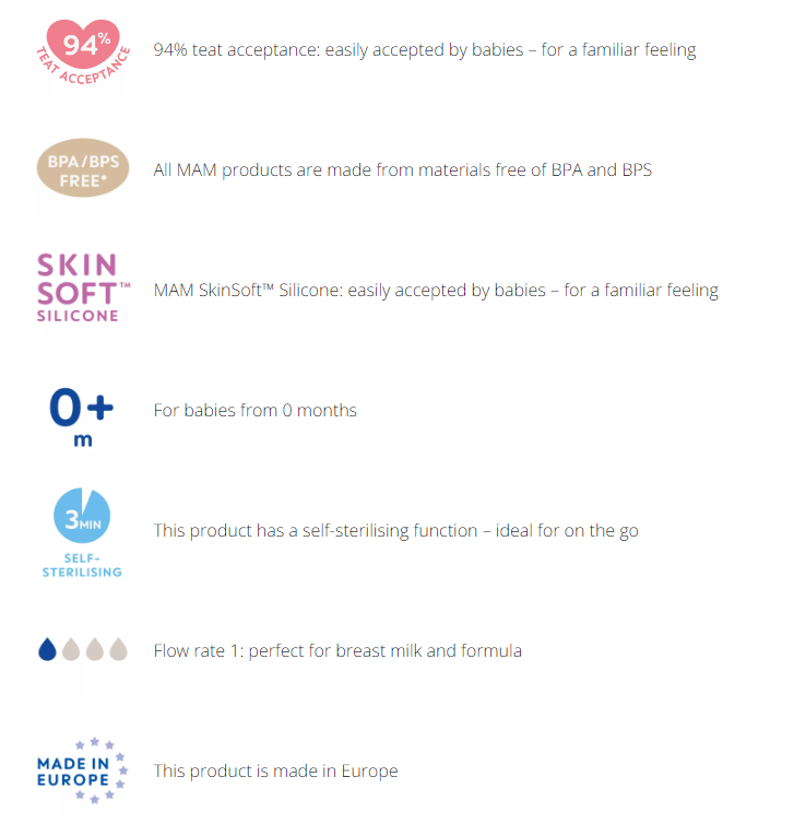 MAM Anti Colic peli 0 mán+ 160 ml. - þrír litir (6)