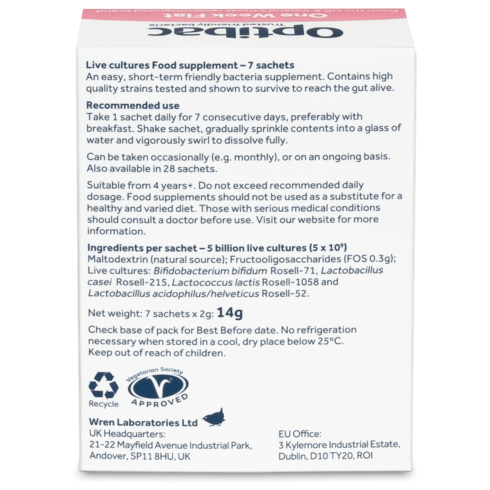 Optibac góðgerlar fyrir flatan maga duft 7x2 gr. (2)