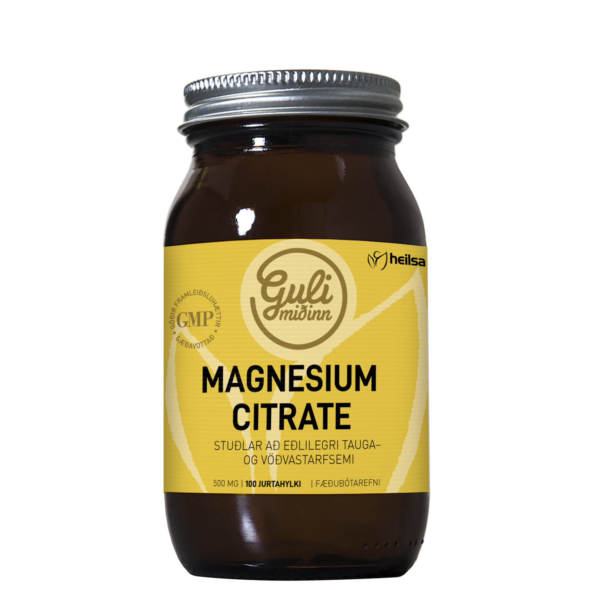 Guli miðinn Magnesium Citrate 100 hylki