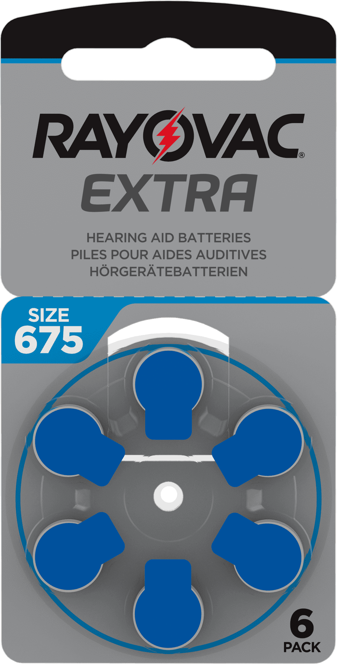 Rayovac rafhlöður í heyrnatæki 675/bláar 6 stk.
