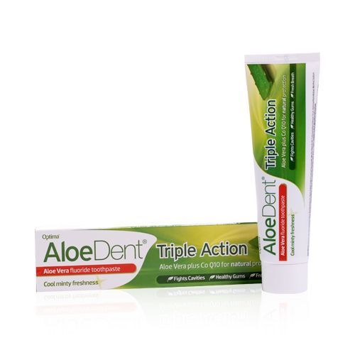 Optima Aloe vera tannkrem triple Acion  með flúor tannkrem 100 ml.