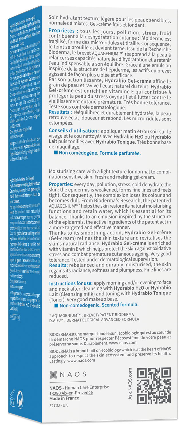 Bioderma HYDRABIO Gel Creme fyrir andlit og háls 40 ml. (3)