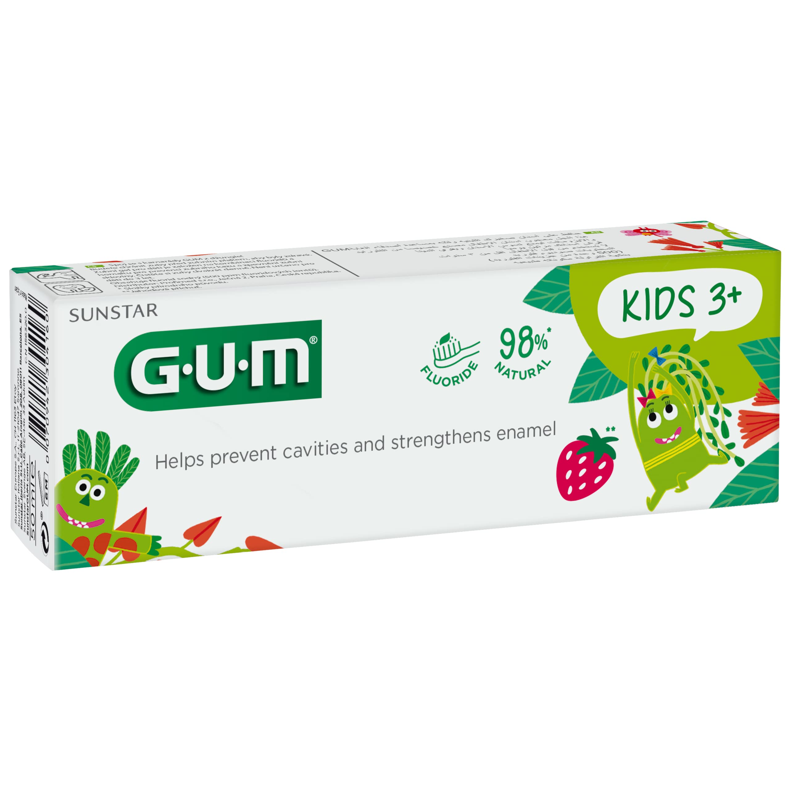 GUM Monsters krakka tannkrem +3 ára, 50 ml. #Jarðaberjabragð