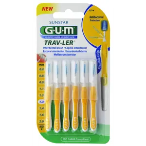 GUM millitannbursti gulur 1.3 mm - 6 stk.