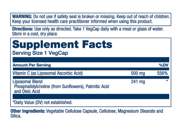 Solaray Liposomal Vitamin C, 500mg, 100 hylki (1)