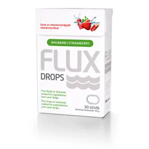 Flux drops rabbabari og jarðaber 30 stk.