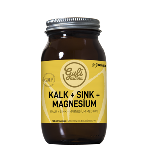 Guli miðinn Kalk, magnesíum og sínk 120 hylki