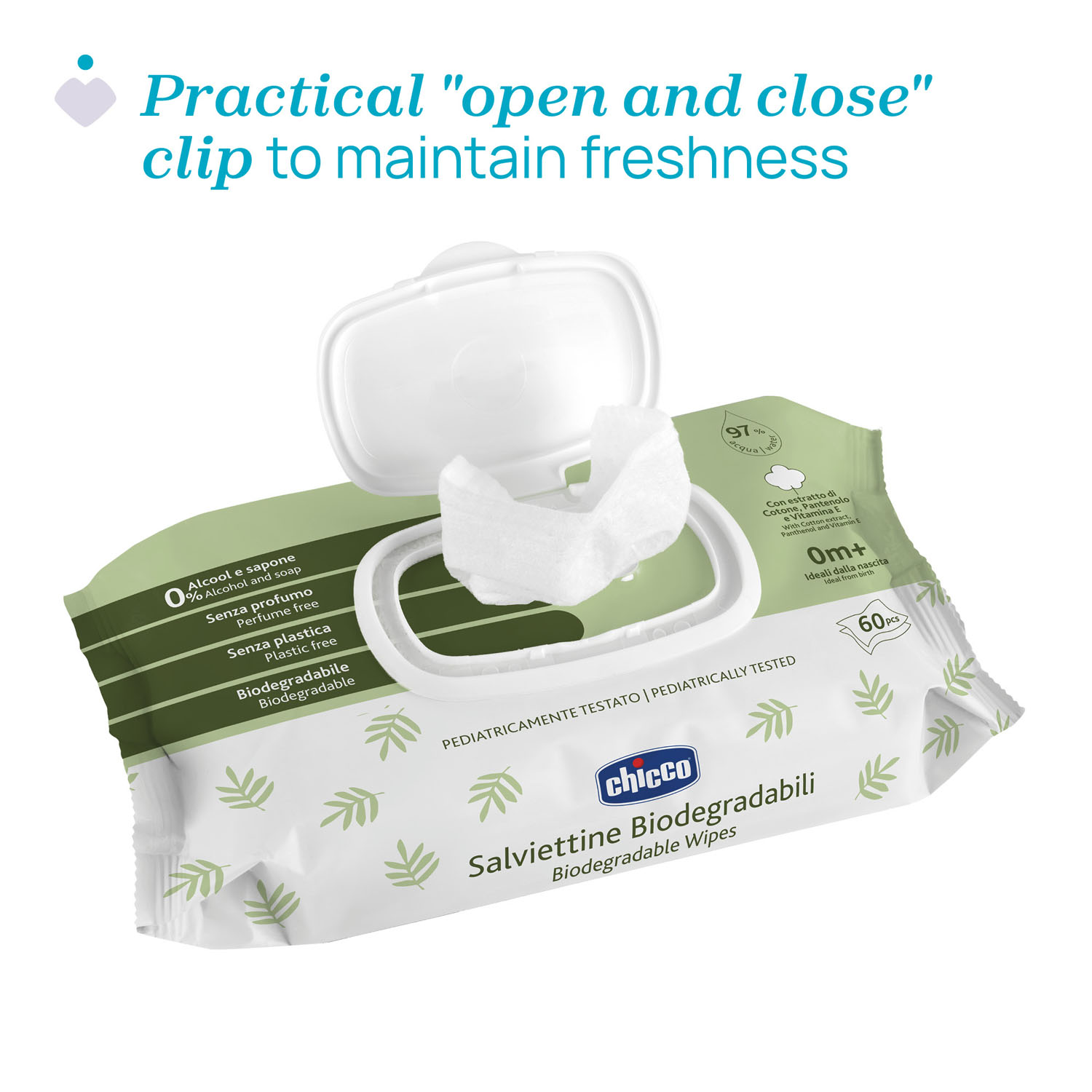 Chicco Baby blautklútar 60 stk. (1)